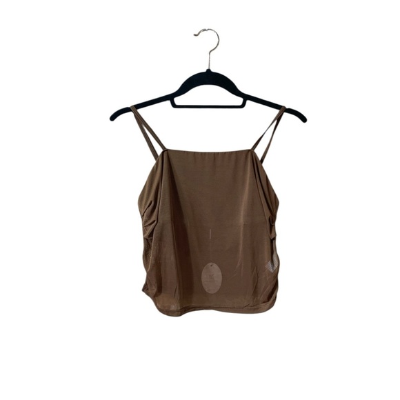 Avidlove Brown Sheer Camisole Top Medium Adjustable Strap Tank Women’s Stretch - Picture 9 of 9